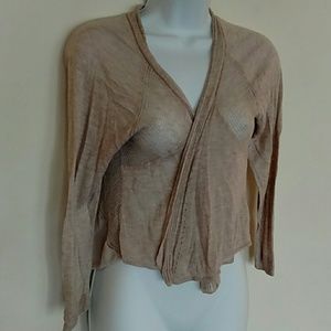 Light weight tan cardigan with crochet details